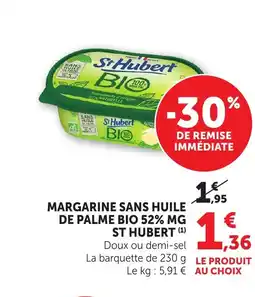 Bi1 ST HUBERT Margarine sans huile de palme bio 52% mg offre