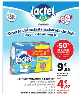 Bi1 LACTEL Lait uht vitamine d offre