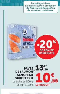 Bi1 U Paves de saumon sans peau surgeles offre