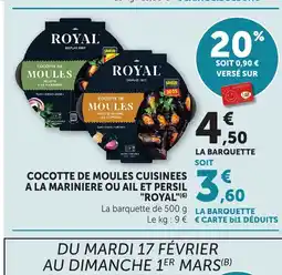 Bi1 ROYAL Cocotte de moules cuisinees a la mariniere ou ail et persil offre