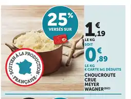 Bi1 Choucroute crue meyer wagner offre