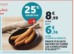 Bi1 Knack d'alsace nature ou fumée les charcutiers d'alsace offre