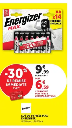 Bi1 ENERGIZER Lot de 14 piles max offre