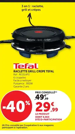 Bi1 TEFAL Raclette grill crepe offre