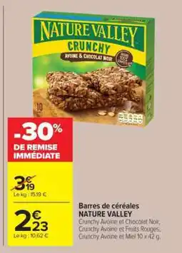 Carrefour Market Barres de céréales NATURE VALLEY offre