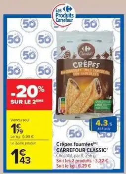 Carrefour Market Crêpes fourrées CARREFOUR CLASSIC’ offre