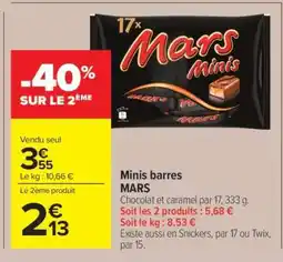 Carrefour Market Minis barres MARS offre