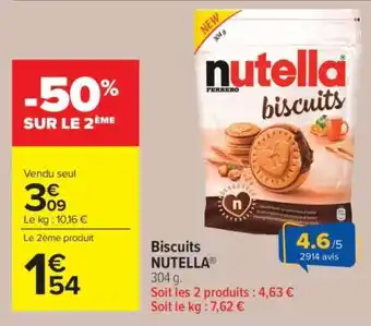 Carrefour Market Biscuits Nutella offre