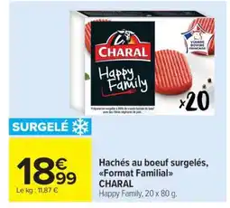 Carrefour Market Hachés au boeuf surgelés, Format Familial CHARAL offre