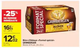 Carrefour Market Bière d'Abbaye 'Format Spécial' GRIMBERGEN offre