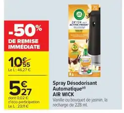 Carrefour Market Spray Désodorisant Automatique AIR WICK offre