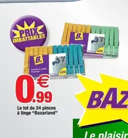 Bazarland Lot de 24 pinces à linge “bazarland” offre
