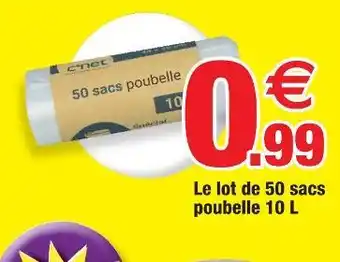 C'net 50 sacs poubelle 10 l