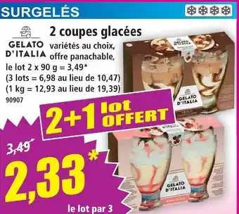 Norma Gelato d'italia 2 coupes glacées offre