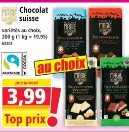 Norma Magie du chocolat chocolat suisse offre