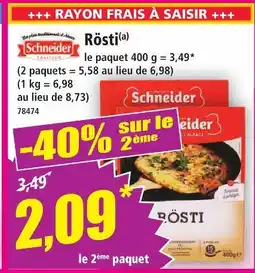 Norma Schneider rösti offre