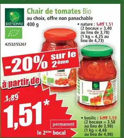Norma Bio sonne chair de tomates bio offre