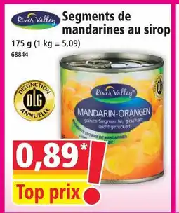 Norma River valley segments de mandarines au sirop offre