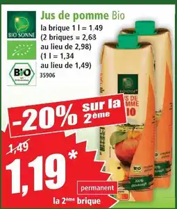 Norma Bio sonne jus de pomme bio offre