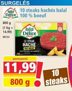 Norma Isla délice 10 steaks hachés halal 100% bœuf offre