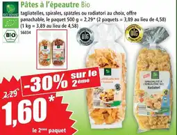 Norma Bio sonne pâtes à l'épeautre bio offre