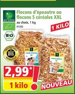 Norma Bio sonne flocons d'épeautre ou flocons 5 céréales xxl offre