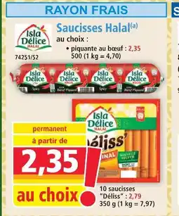 Norma Isla délice saucisses halal piquante au boeuf offre
