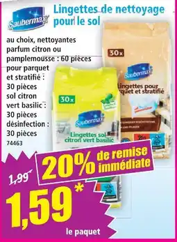 Norma Saubermax lingettes de nettoyage pour le sol offre