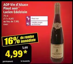 Norma Lucien edelstein aop vin d'alsace pinot noir offre
