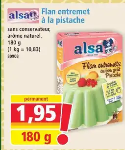 Norma Alsa flan entremet à la pistache offre