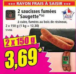 Norma 2 saucisses fumées 'saugette' offre