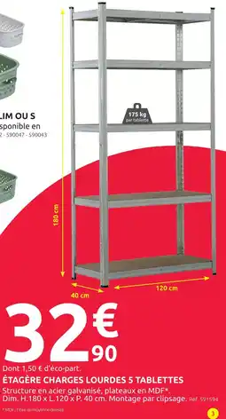 Mr Bricolage Étagère charges lourdes 5 tablettes offre
