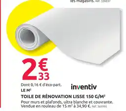Mr Bricolage Inventiv toile de rénovation lisse 150 g/m² offre