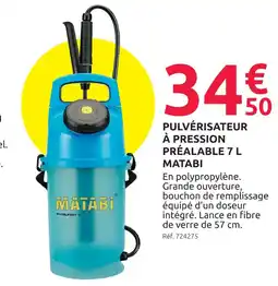 Mr Bricolage Matabi pulvérisateur à pression préalable 7 l offre