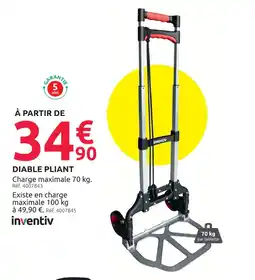 Mr Bricolage Inventiv diable pliant charge maximale 70 kg offre