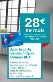 BUT Total - avec la carte de crédit cpay offre