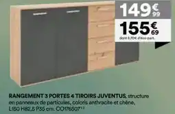 BUT Chêne - rangement 3 portes 4 tiroirs juventus offre
