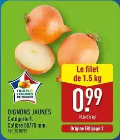 ALDI Oignons jaunes offre