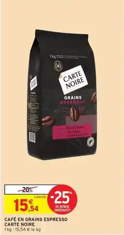 Intermarché Express Carte noire - café en grains espresso offre