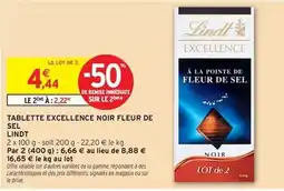 Intermarché Express Lindt - tablette excellence noir fleur de sel offre