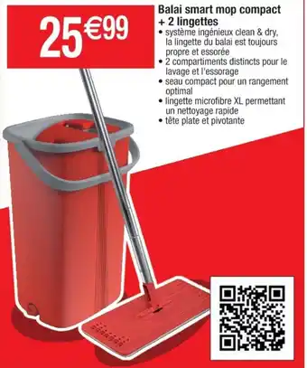 Balai smart mop compact + 2 lingettes