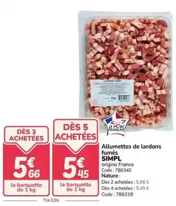 Promocash Simpl - almettes de lardons fumés offre