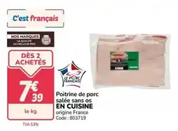 Promocash Poitrine de porc salée sans os en cuisine offre
