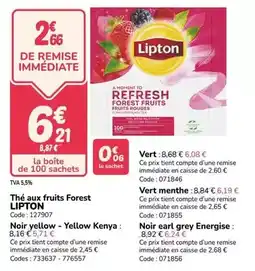Promocash Lipton - thé aux fruits forest offre