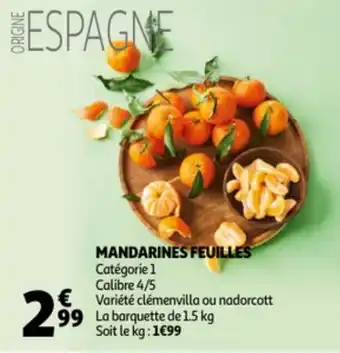 Auchan Mandarines feuilles offre