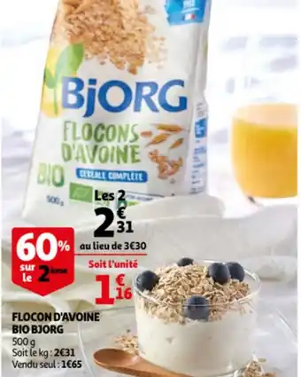 Auchan Flocon d'avoine bio bjorg offre
