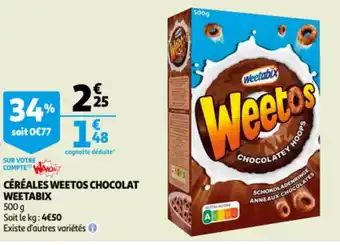 Auchan Céréales weetos chocolat weetabix offre