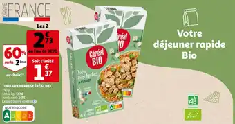 Auchan Tofu aux herbes céréal bio offre