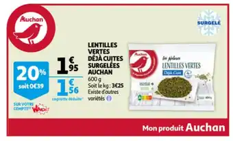 Auchan Lentilles vertes offre