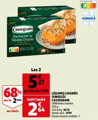 Auchan Légumes cuisinés surgelés cassegrain offre